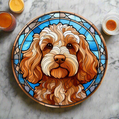 Cockapoo Golden Glass Suncatcher Worktop Saver